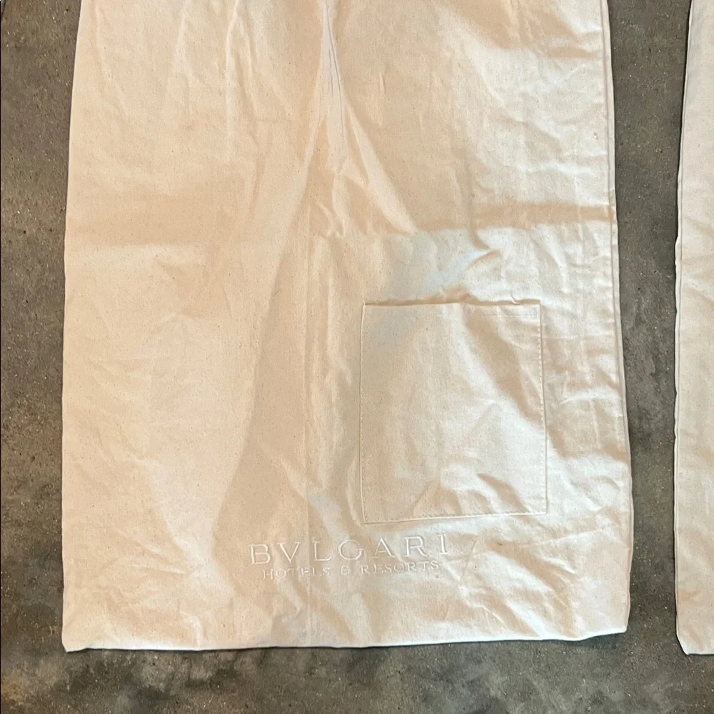 Authentic Bulgari Cream Drawstring Dust Bags - Set of Two
